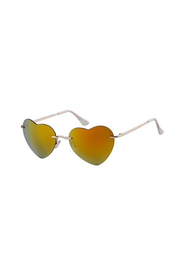 ADEWU Femmes fille en forme de coeur Sunglass lunettes de plage sans monture