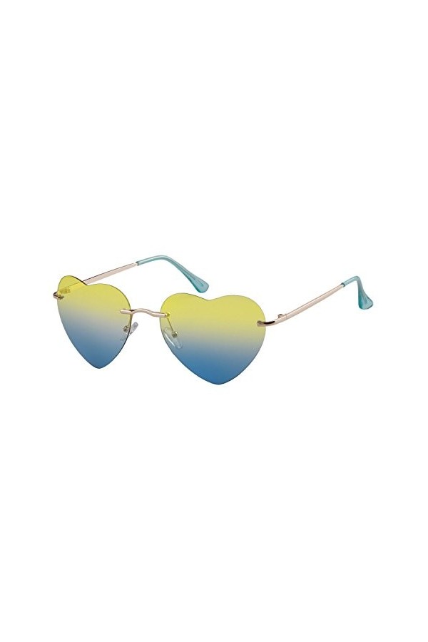 ADEWU Femmes fille en forme de coeur Sunglass lunettes de plage sans monture