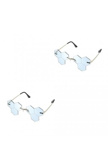 SOIMISS 2 Paires Lunettes De Soleil Femme Lunettes De Soleil Sans Monture Lunettes Vintage Irrégulières Lunettes De Soleil Ré