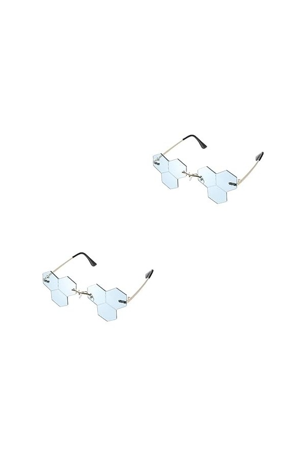 SOIMISS 2 Paires Lunettes De Soleil Femme Lunettes De Soleil Sans Monture Lunettes Vintage Irrégulières Lunettes De Soleil Ré