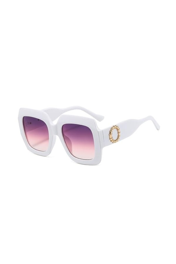 MUTYNE Lunettes de Soleil carrées Femmes Mode Populaire Lunettes de Soleil Punk surdimensionnées Nuances féminines UV400 Lune