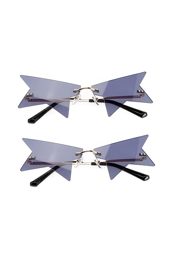 GALPADA 2 Pièces Des Lunettes De Soleil Lunettes Drôles Lunettes Sans Monture Lunettes De Mode Pour Femmes Lunettes De Soleil