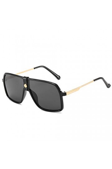 YUANCHENG Rétro Double Ponts Surdimensionnés Carré Femmes Lunettes De Soleil Marque Designer En Cuir Hommes Lunettes De Plein