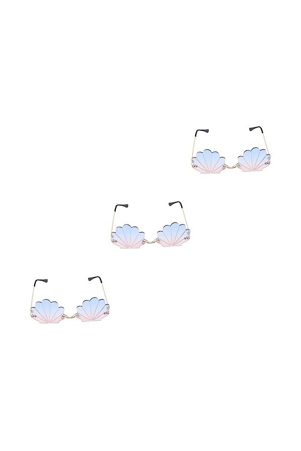 GALPADA 3 Pièces Lunettes Sans Monture Lunettes De Soleil Des Années 90 Pour Femmes Lunettes De Fête Pour Adultes Lunettes De