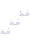 GALPADA 3 Pièces Lunettes Sans Monture Lunettes De Soleil Des Années 90 Pour Femmes Lunettes De Fête Pour Adultes Lunettes De