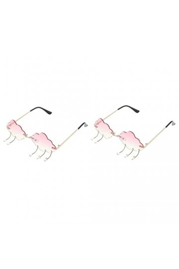 SOIMISS 2 Pièces Lunettes De Soleil Lunettes De Fête Lunettes Sans Monture Ondulées Rétro Sans Monture Lunettes De Mode Pour 