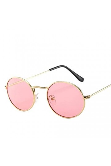 DSAI Lunettes de soleil ovales rétro pour homme - Lunettes de soleil vintage pour femme - Or rose - 1 paire de lunettes de so