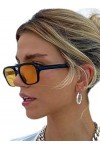 DSAI Trends Lunettes de soleil vintage pour femme Jaune Décoration Nuances Hommes Tendance Lunettes de soleil Gafas Oculos De