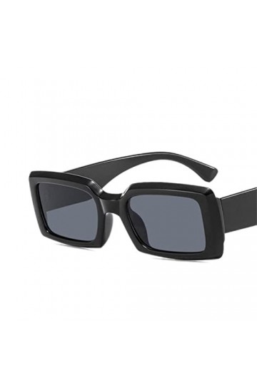 DSAI Lunettes de soleil carrées pour femme - Style rétro - Unisexe - Noir - 1 paire de lunettes de soleil