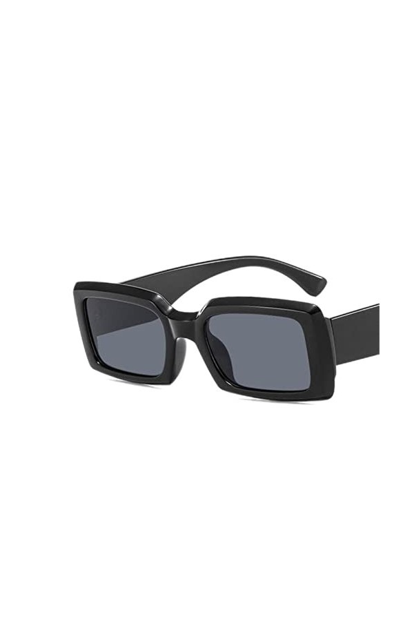 DSAI Lunettes de soleil carrées pour femme - Style rétro - Unisexe - Noir - 1 paire de lunettes de soleil