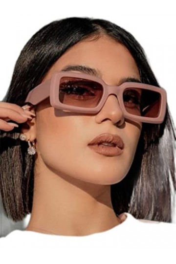 DSAI Lunettes de soleil carrées pour femme - Style rétro - Unisexe - Noir - 1 paire de lunettes de soleil