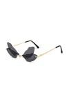 ZYHWS Lunettes de Soleil à laile Libellule sans Chasse Femmes Vintage Vintage Ocean Ocean Lentille Lunettes Hommes Jaune Jau