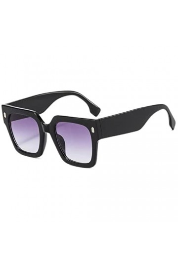 YANGQI Lunettes de soleil carrées de luxe pour femme - Monture surdimensionnée - Noir dégradé de gris