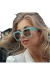 YANGQI Lunettes de soleil carrées de luxe pour femme - Monture surdimensionnée - Noir dégradé de gris