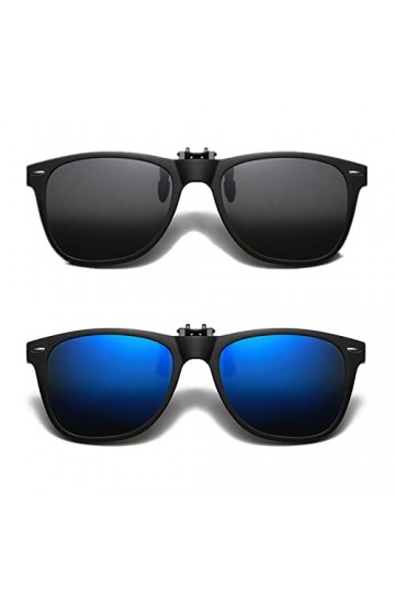 YAMEIZE Lunettes De Soleil - Polarisées Clip-on Pour Femme Homme Protection UV400 Lunettes de Soleil Rabattables Conduite en 