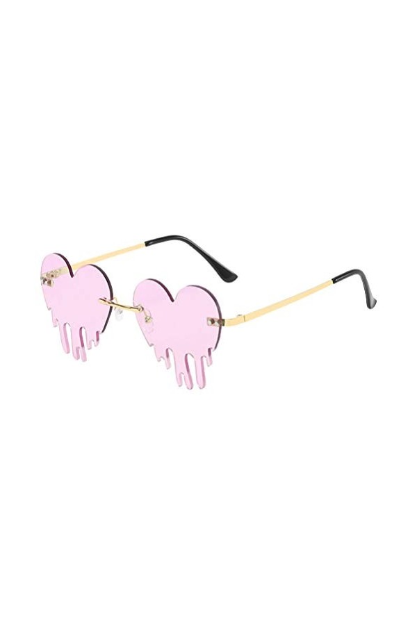 VALICLUD 1 Paire Lunettes De Goutte Damour Lunettes De Soleil Filles Lunettes De Soleil Coeur Dégoulinant Accessoires Rave S