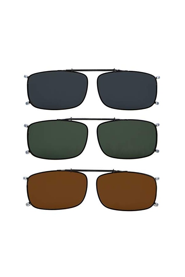 eyekepper, monture en métal, clip pour lentille polarisée sur lunettes de soleil, lentille marron