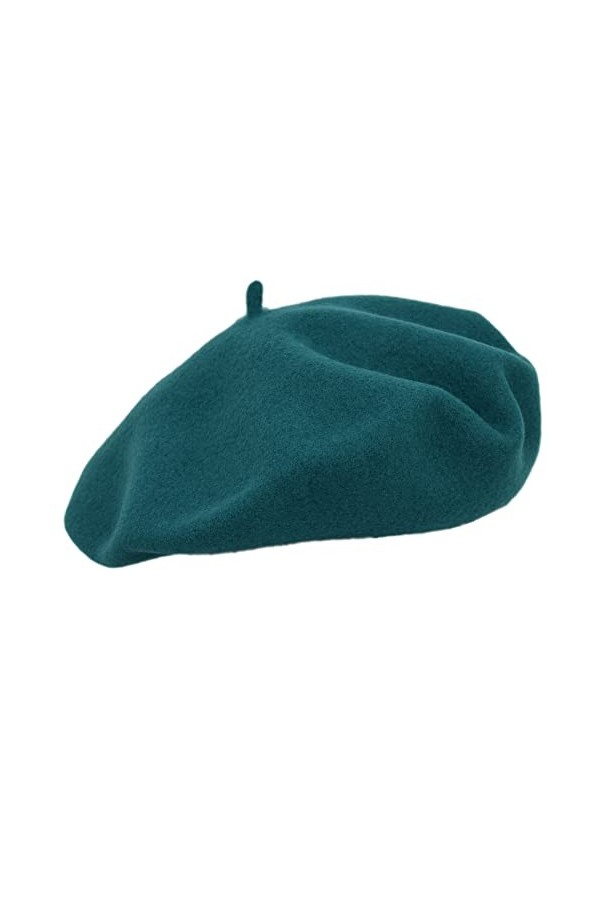 MELEGARI Bonnet Basco Femme | 100 % Laine | Roma Beret | Made in Italy, Turquoise 84, Taille Unique