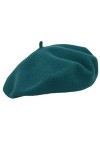 MELEGARI Bonnet Basco Femme | 100 % Laine | Roma Beret | Made in Italy, Turquoise 84, Taille Unique
