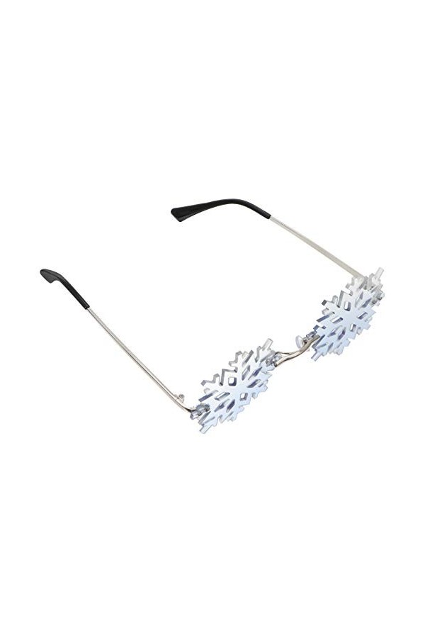 PRETYZOOM Lunettes de Soleil Flocon de Neige Lunettes à Monture Irrégulière Lunettes de Soleil sans Monture sans Monture Lune