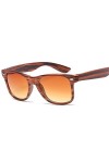 Bambou Bois carré Lunettes de Soleil Femme Vintage Lunettes de Soleil Femme Homme Mode Rivet Miroir Conduite Lunettes