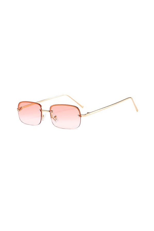 YUANCHENG Lunettes de soleil à monture métallique sans monture Femme Lunettes UV400 C6 Or - Rose