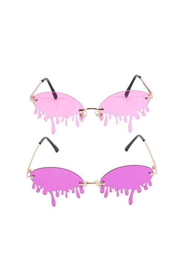minkissy 2 Paires Des Lunettes De Soleil Lunettes De Soleil Tendance Pour Femmes Lunettes De Déguisement Lunettes De Fête Drô