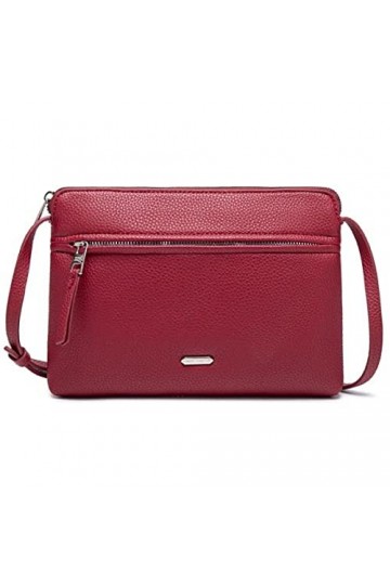 David Jones - Sac Bandoulière Femme - Sacoche Plate Petit Sac à Main Porté Epaule Simili Cuir PU - Besace Pochette Ville Clas