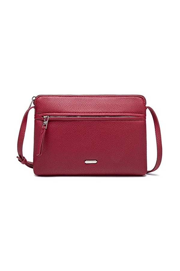 David Jones - Sac Bandoulière Femme - Sacoche Plate Petit Sac à Main Porté Epaule Simili Cuir PU - Besace Pochette Ville Clas