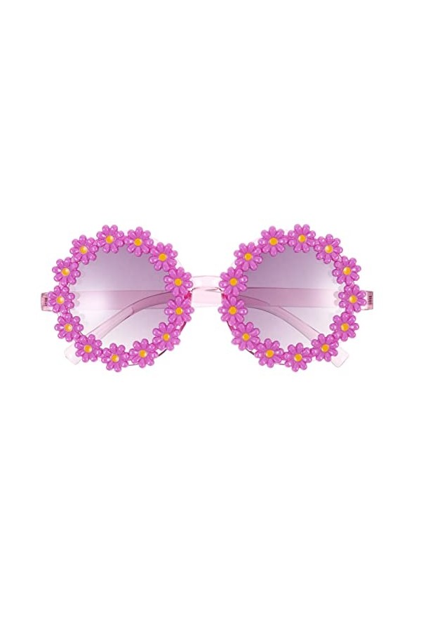VALICLUD Lunettes de soleil tendance en forme de fleur pour femme - Motif marguerite - Pour adultes, violet