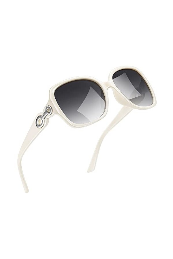 kunchu Lunettes de Soleil Femme Polarisées Rectangulaire Retro Grand Cadre Sports Protection UV400,Pour Homme et Femmes,Lunet