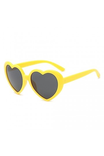 WDZAYXC Lunettes de soleil polarisées surdimensionnées en forme de cœur, protection UV400, jaune/gris