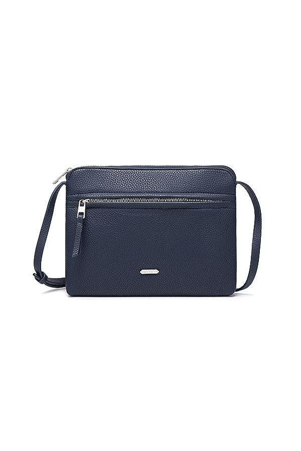 David Jones - Sac Bandoulière Femme - Sacoche Plate Petit Sac à Main Porté Epaule Simili Cuir PU - Besace Pochette Ville Clas