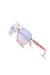 FONHCOO Lunettes de Soleil Aviateur pour Femme, Polarisées Miroir Lunette de Soleil, Pilote Mode la UV 400 Protection