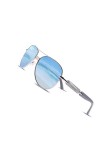 FONHCOO Lunettes de Soleil Aviateur pour Femme, Polarisées Miroir Lunette de Soleil, Pilote Mode la UV 400 Protection