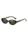 YUELUQU Lunettes de soleil ovales rétro vintage tendance pour homme et femme UV400, Léopard/vert