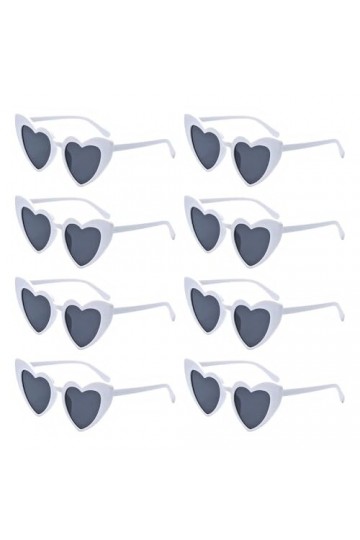 Lunettes de Soleil Vintage en Forme de Cœur, 8 Paires Ensemble de Lunettes de Soleil Lunettes Coeur Lunettes damour Vintage 