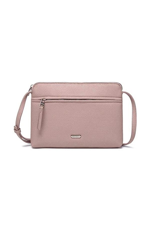 David Jones - Sac Bandoulière Femme - Sacoche Plate Petit Sac à Main Porté Epaule Simili Cuir PU - Besace Pochette Ville Clas