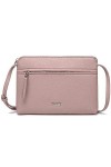 David Jones - Sac Bandoulière Femme - Sacoche Plate Petit Sac à Main Porté Epaule Simili Cuir PU - Besace Pochette Ville Clas