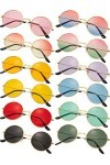 Blulu 12 Paires Lunettes de Soleil Rondes Lunettes de Soleil Rétro des Années 60 à Lentilles Teintées Lunettes de Soleil Hipp