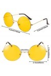 Blulu 12 Paires Lunettes de Soleil Rondes Lunettes de Soleil Rétro des Années 60 à Lentilles Teintées Lunettes de Soleil Hipp
