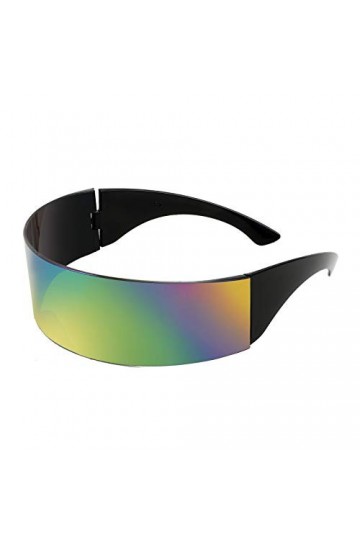 FEISEDY Lunettes de Soleil Futuristes Hommes Femmes Cyclopes étroites - Lunettes Rapides - Pour Halloween, Noël, Carnaval, Fe