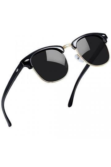 Joopin Polarisées Lunettes de Soleil Homme Demi-Cerclée et Lunette de Soleil Vintage et Classique pour Femme Demi Monture UV4