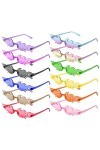 GOSHIES 12 Paires Lunettes de Soleil en Forme Flamme Lunettes de Soleil sans Monture Drôle de Lunettes de Soleil de Fête pour