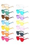 14 Paires de Lunettes Soleil Sans Monture en Forme Coeur Lunettes Soleil Coeur Sans Cadre Verres Clairs Couleur Bonbon Lentil