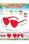 14 Paires de Lunettes Soleil Sans Monture en Forme Coeur Lunettes Soleil Coeur Sans Cadre Verres Clairs Couleur Bonbon Lentil