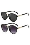 2 Paires de Lunettes de Soleil Femme Polarisees, Lunettes Soleil Décoration de Mode, Lunette Vintage Noir, Sunglasses Women, 