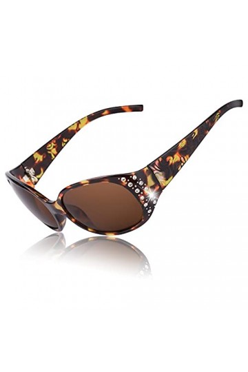 LVIOE Lunettes de Soleil Femme Polarisées Mode Rétro Vintage la Protection UV 400