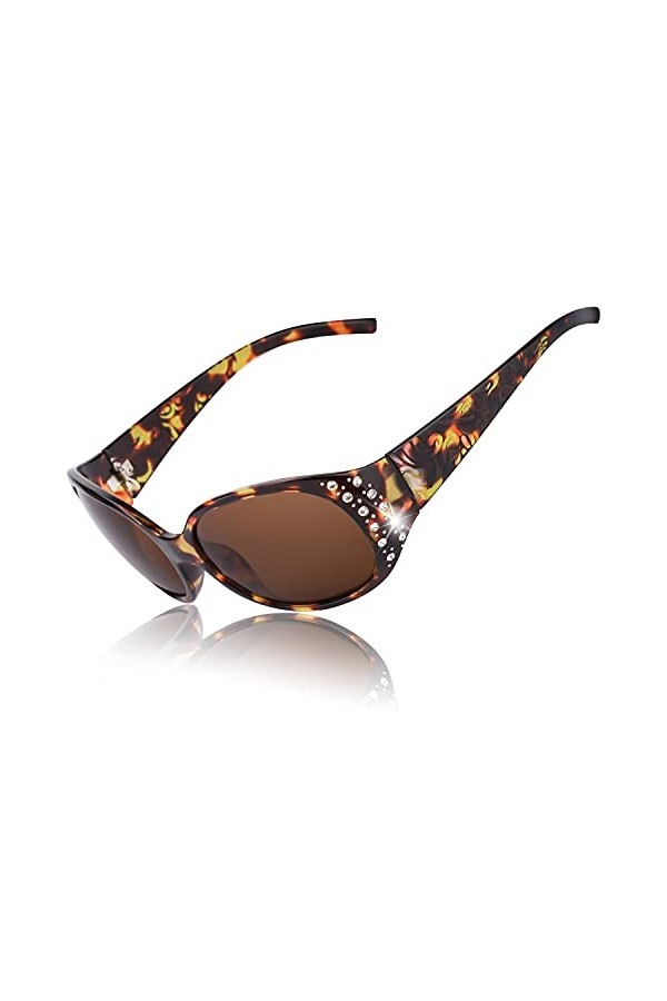 LVIOE Lunettes de Soleil Femme Polarisées Mode Rétro Vintage la Protection UV 400