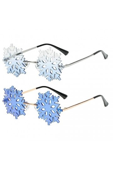 YAMEIZE Lunettes de Soleil Sans Monture en Forme - de Flocon de Neige pour Femmes Hommes Nouveauté Party Unique Snowflake Pet